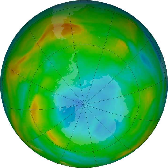 Antarctic ozone map for 28 July 1983